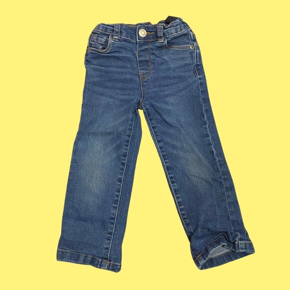 George Toddler Boys/Girls Blue Denim Jeans Size 3T Adjustable Waist Straight Leg - Picture 2 of 7